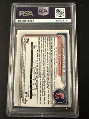 Ralphy Velazquez autograph signed 2024 Bowman baseball card PSA