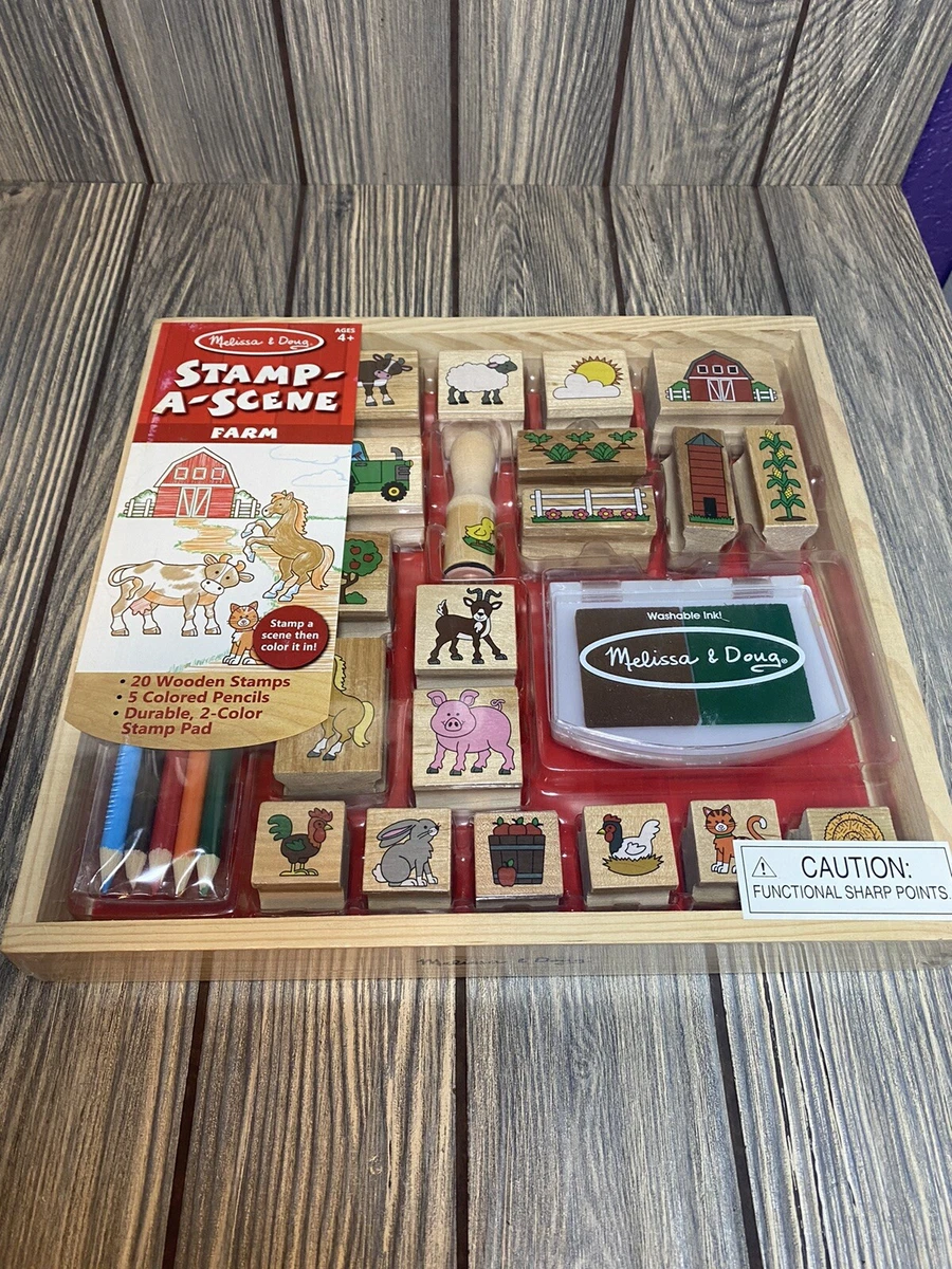 Melissa & Doug Stamp-a-Scene Wooden Stamp Set: Farm - 20