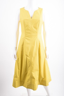 Boden Womans Joyce Dress UK 8 US 4 Mustard Yellow Fit & Flare Sleeveless NWT