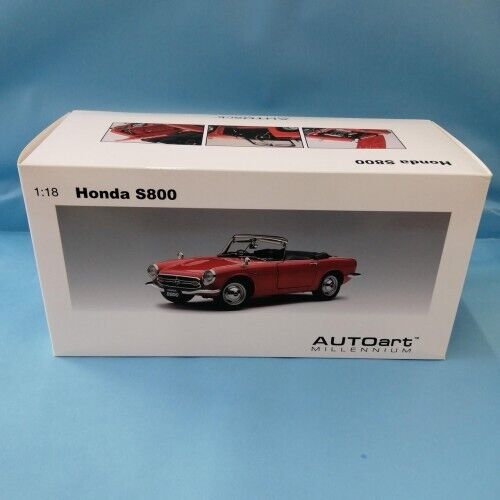 AUTOart 1/18 scale Honda S800 Red color Car Vehicle with box AUTOart 1/18 scale Honda S800 Red color Car Vehicle with box