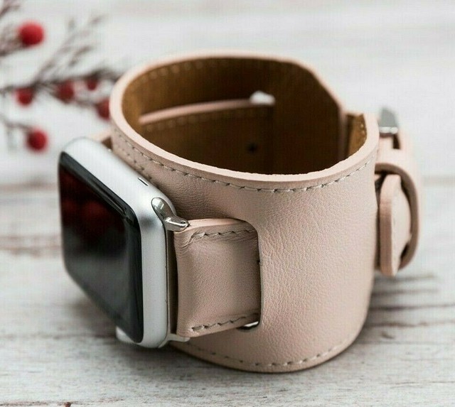 Pink Apple Watch Band Series 5 4 3 2 1 Genuine Leather Handmade iWatch Bands | eBay