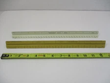 (2) Architect Draftsman Tri Ruler Scale Pearwood Germany & Staedtler # 987 19-31