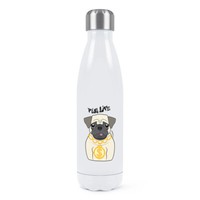 Mops Leben Hund Doppelwand Wasserflasche Lustig Welpe Thermo