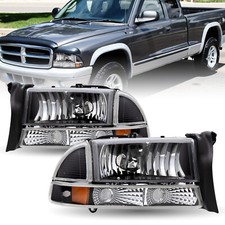 Lámparas de montaje de faros negros para Dodge Dakota 98-03 Dodge Durango 1997-2004