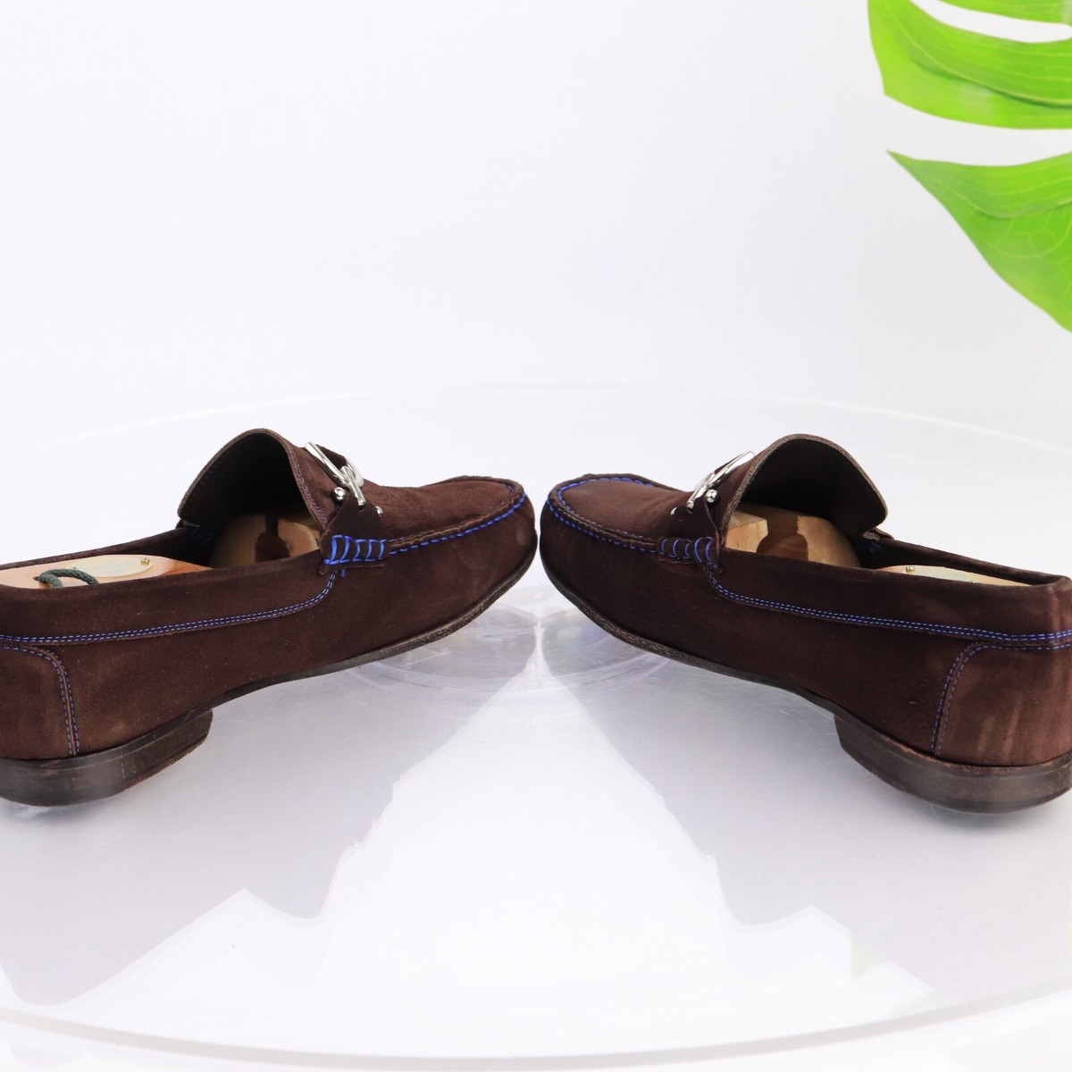 Donald Pliner Mens Dacio Loafer Size 11.5 Brown Suede Blue 