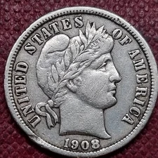 1908 D Barber Dime 10c Better Grade #83778