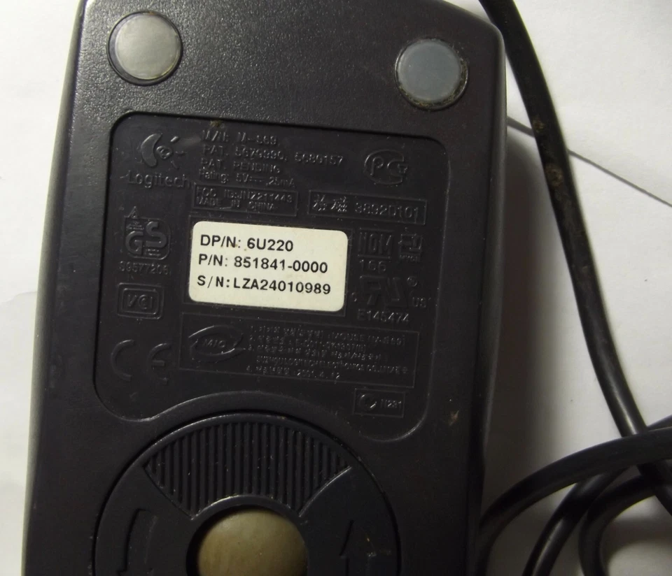 DELL Mouse Logitech PS/2 Wired Mechanical Ball Wheel Vintage M-S69 Retro AS IS - Image 4 of 4