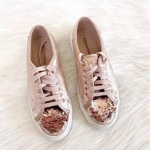 superga rose gold sequin
