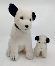 Dakin RCA PUPPY DOG PLUSH 11" Nipper 6" Chipper Black White 1980/1985 Plush Dogs