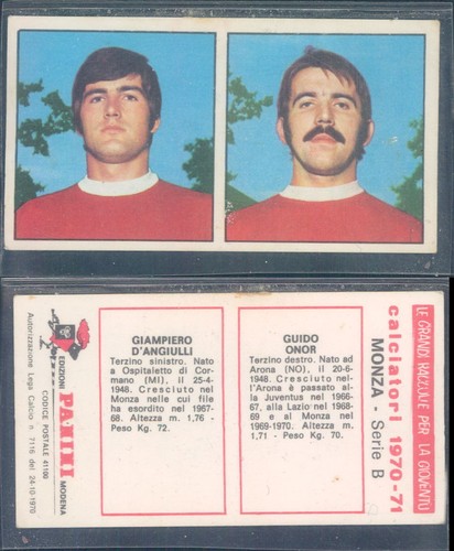 FIGURINA ITALIA CAMPIONE d'Europa 1968 Calciatori Panini 1970/71 Rara