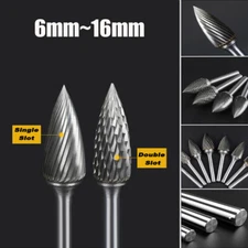 Rotary File Pointed Single/Double Slot 6mm-16mm Tree Shape Sanding/Grooving/ CNC