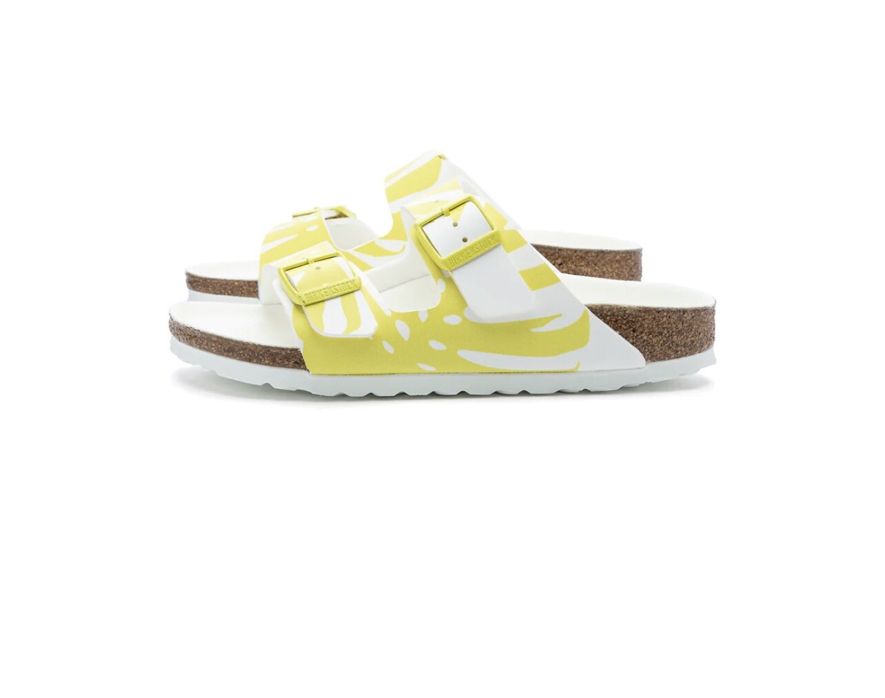 NEW WOMENS SIZE 6 BIRKENSTOCK ARIZONA BF MONSTERA WHITE/LIME SOUR NARROW FIT image 4