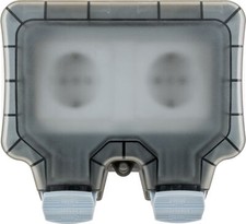 Außen Steckdose TYP F Aufputz Garten IP66 Outdoor Wand wetterfest hellgrau