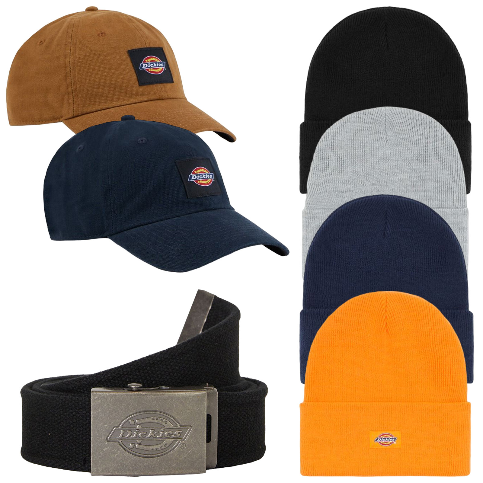 Dickies Trabajo Ropa Accesorios Logo Unisex Sombreros Gorras Gorros Cinturón Uno