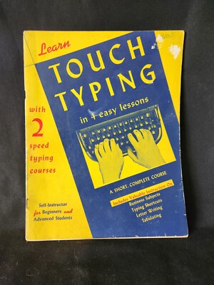 1951 copyright 'Learn Touch Typing' instruction Book by Adolph Gerstenzang 