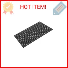 ROVSUN Rubber Floor Mat with Holes, 24''x 36'' Anti-Fatigue/Non-Slip Drainage Ma