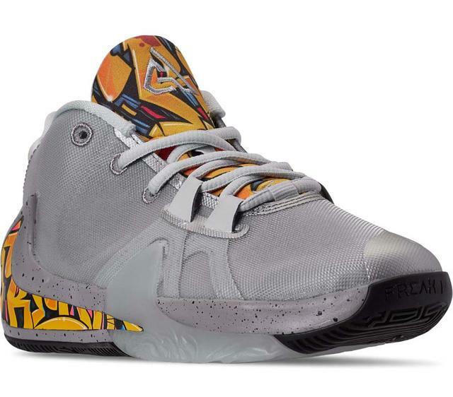 Nike Zoom Freak 1 GS 6Y Basketball Shoes Giannis Graffiti Grey