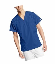 Cherokee Originals Unisex V-Neck Scrubs Shirt Small Galaxy Blue 4777 Medical NWT