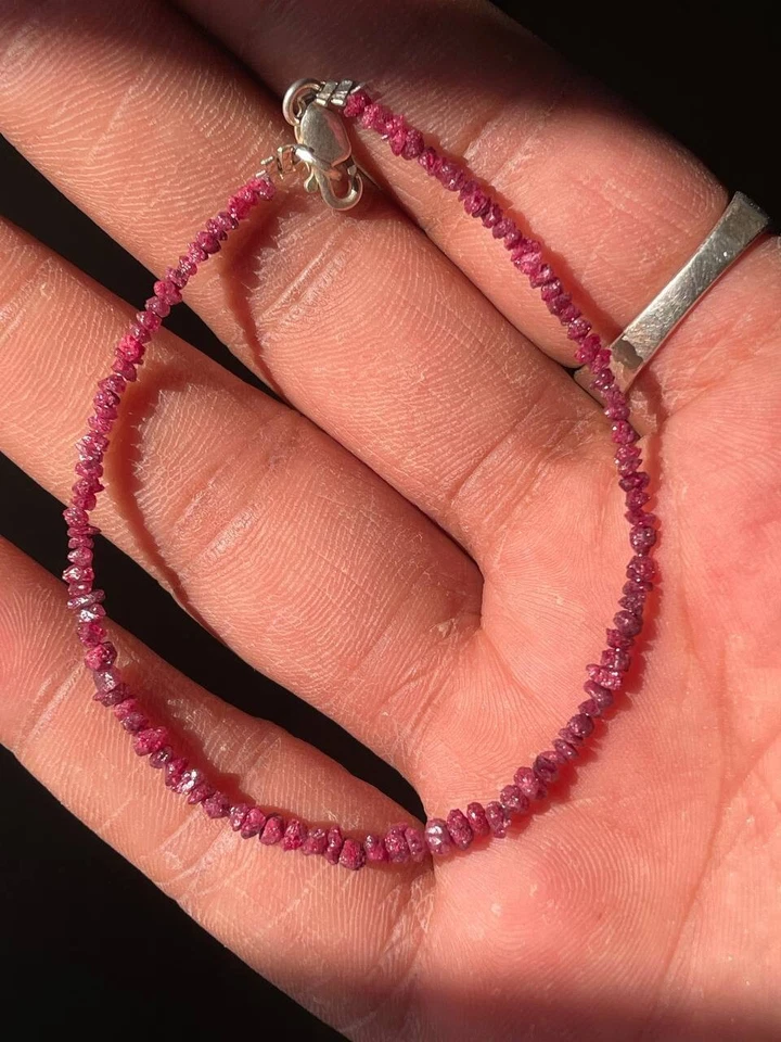 Natürliche Rohdiamantperlen Rosa Rohdiamant Perlen Erde Abgebaut Stein für Sc... - Bild 3 von 4