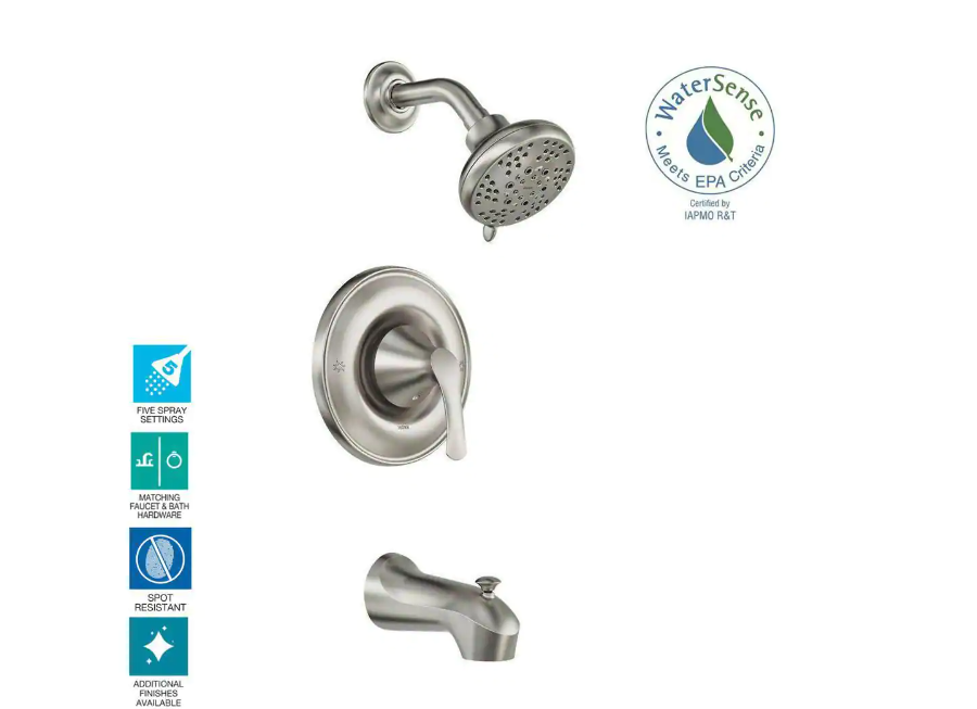 MOEN Darcy SingleHandle 5Spray 1.75 GPM Tub and Shower Faucet