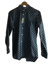 CDG Long Sleeve Shirt S Cotton BLK Dots SZ B003
