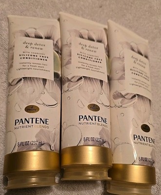 3 Pantene Nutrient Blends Deep Detox Renew Conditioner 8 oz Silicone Free (J8)