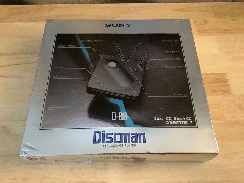 RAR - Sony D-88 Portable Discman CD Player mit OVP & Tragetasche