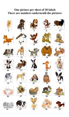 30 Personalized Address labels Cute Dogs (D5)