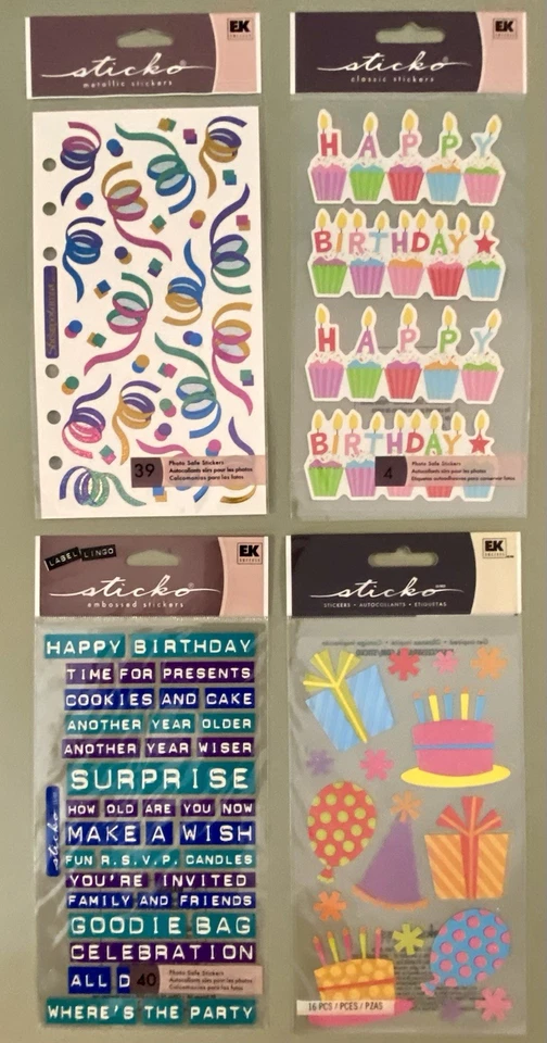 ¡Lote de pegatinas y detalles de cumpleaños! Jolee’s Boutique, Sticko, Hallmark, etc. Foto 3 de 4