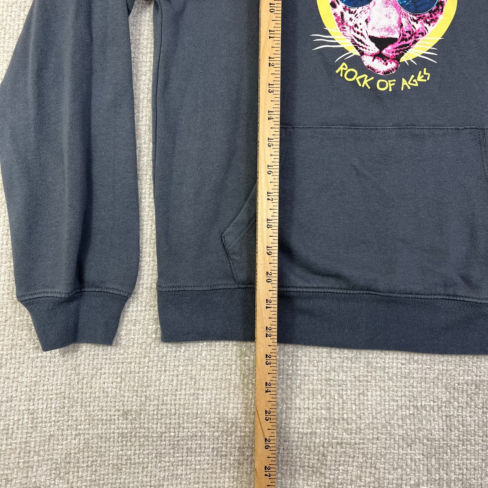 Def Leppard Hoodie Sweatshirt Rock of Ages Women's Small Gray