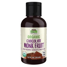 NOW Foods, Organic Liquid Monk Fruit, Chocolate, Zero-Calorie Sweetener, 1.8-Oz