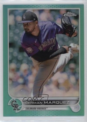 2022 Topps Chrome Aqua Refractor 22/199 German Marquez #219 02v3