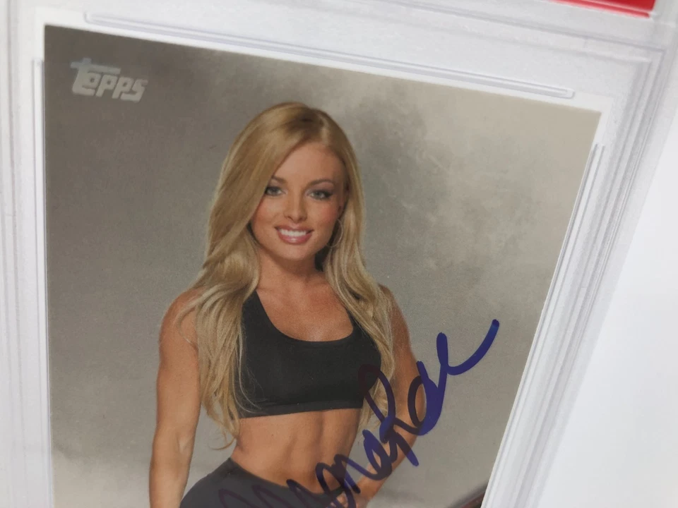 Tarjeta coleccionable MANDY ROSE ROOKIE AUTO 2016 Topps WWE firmada clasificada PSA GEMA COMO NUEVA 10 Foto 4 de 4