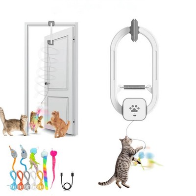Automatic Rechargeable Cat Teaser, Door Mount Hanging Interactive Cat Toy, 36...
