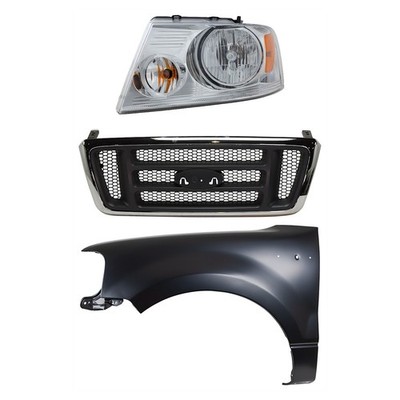 Grille Kit For 2004 Ford F-150 with Driver Side Fender and Headlight