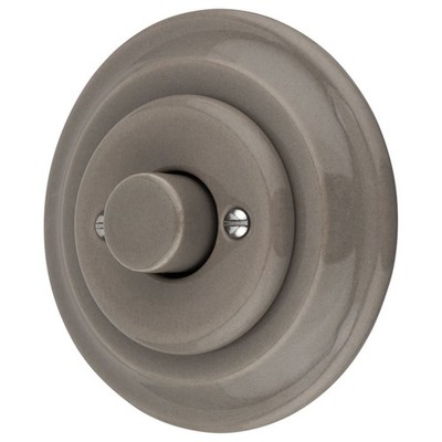 Unterputz Porzellan Retro LED Drehdimmer Druckschalter I Serie PR1 graubeige