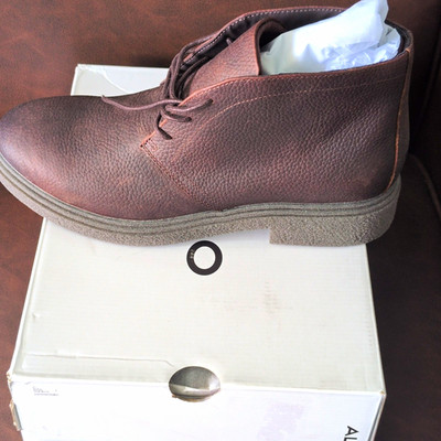 ALDO Men's Brown Leather Chukka Ankle Boots Lace-Up Round Toe US 12 D
