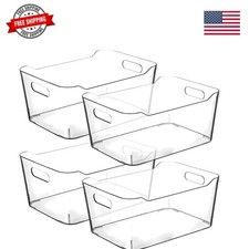 Clear Plastic Storage Bins for Kitchen Organization or Pantry Organizers and ...