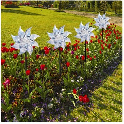 Reflective Pinwheels 10 Pack - Bird Repellent Garden Decor