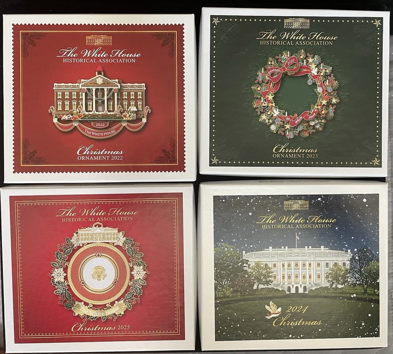 White House Historical Association Christmas Ornaments Lot Of 4 New in Box.