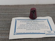 Collectable Thimble, SILVER SCISSORS.1995,FELIX MOREL,Brass, Enamelled