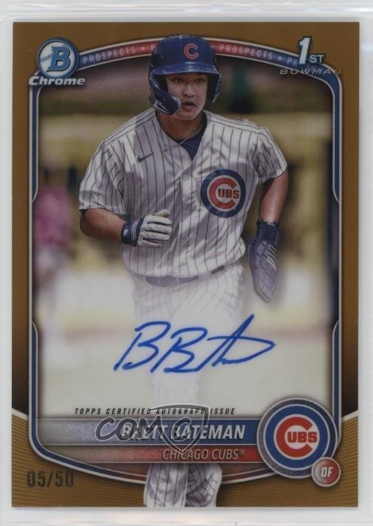 2025 Bowman Chrome Prospect Gold Refractor 5/50 Brett Bateman #CPA-BBA Auto 0lr2