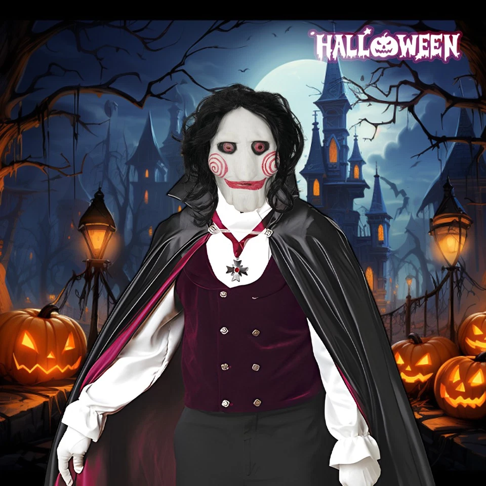 Halloween Saw Jigsaw Maske Latex Horror Cosplay Karneval Mask Erwachsene - Bild 3 von 4