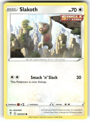 Slakoth 129/203 Common Evolving Skies Pokemon Near Mint