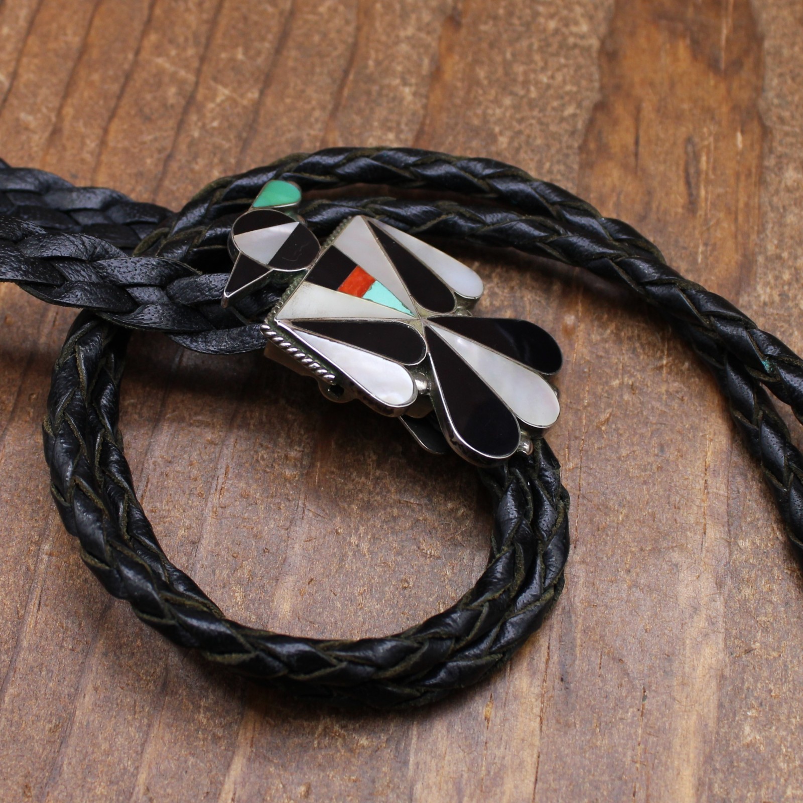 *Thunderbird Shaped Sterling Silver Multi-Stone I… - image 3