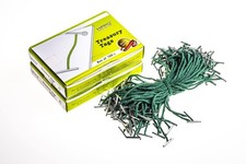 7 Inch Short Length Metal End Green Cord Treasury Tag - Pack of 200 Highly Du...