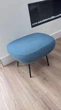 Habitat misty teal blue footstool