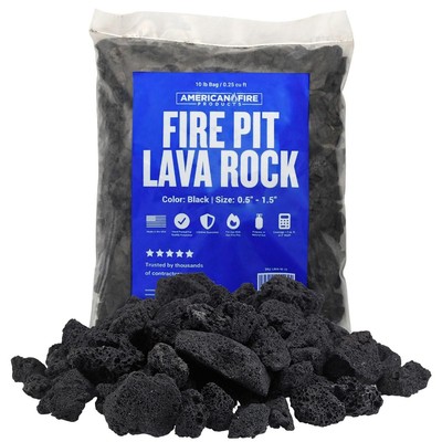 American Fire Products | Medium Lava Rock, 1/2'' - 1'' | Use in Fireplace, Fire...