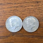 [Lot of 2] 1964 Kennedy Half Dollar Coins 90% Silver, Circulated