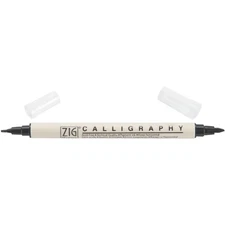 ZIG Memory System Calligraphy Dual-Tip Marker-Pure Black - 6 Pack